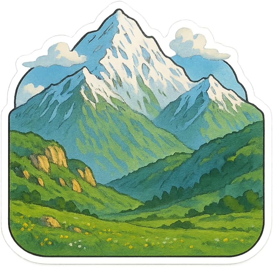 (3 Pack) Kunlun Mountains Cinematic Anime Style Art Sticker (3" x 2.75")