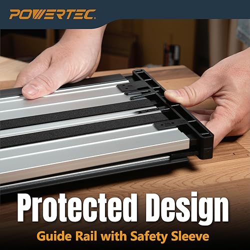 Miniatura 17 de POWERTEC 71411 60" Track Saw Guide Rail Bag for Festool, Makita, and DEWALT, W/Dual-Sided Padding for Secure Rail Placement