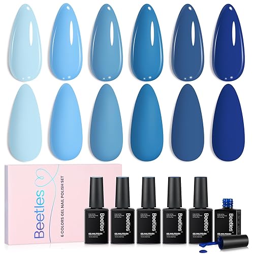 Beetles Blue Gel Polish Set Winter Gel Nail Polish 6