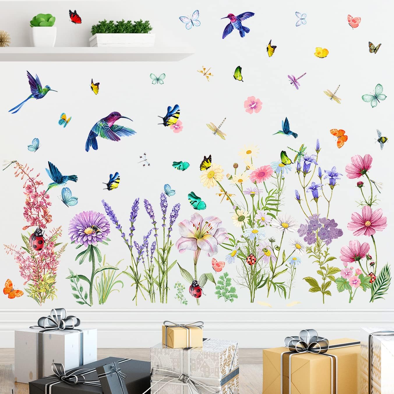 Amaonm 3D Removable Wall Stickers for Girls Teen Girls Room Baby Room Living Room Bathroom Playroom (A)