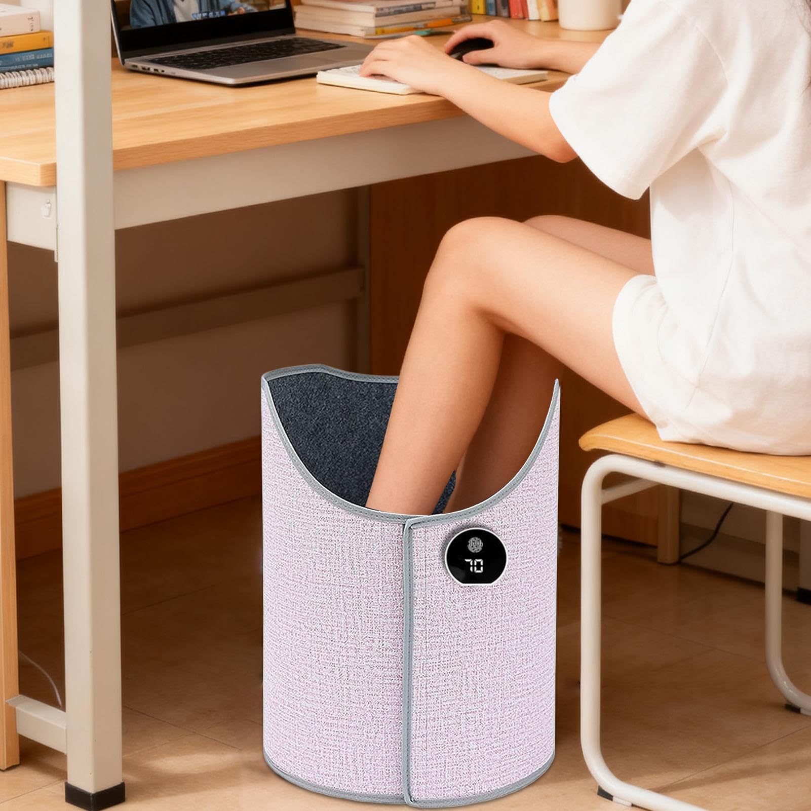 Ogrzewacz Do Nóg Pod Biurkiem 5 Poziomów Regulowany Ergonomiczny Cichy