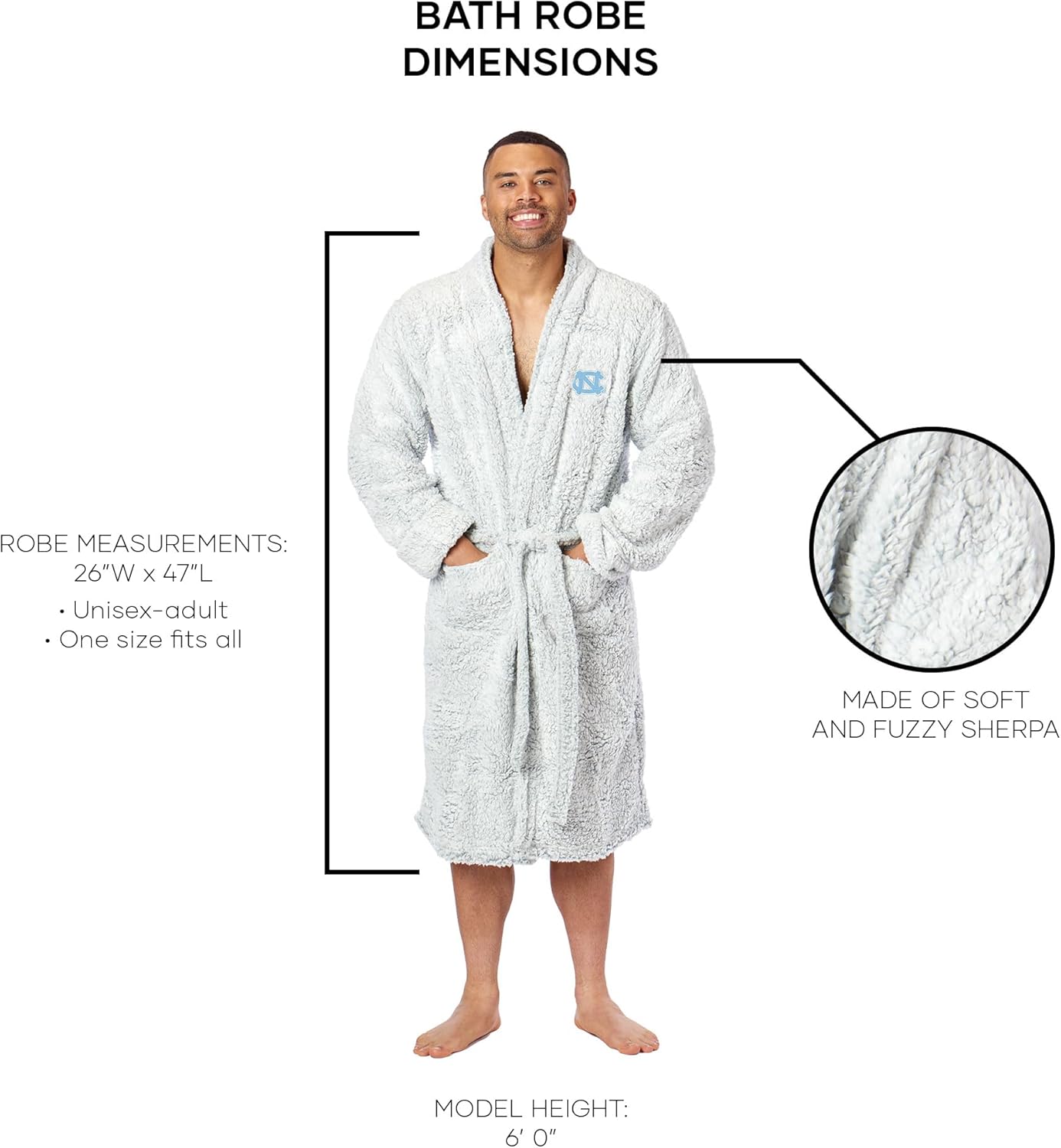 Northwest NCAA Sherpa Bath Robe, Large/X-Large
