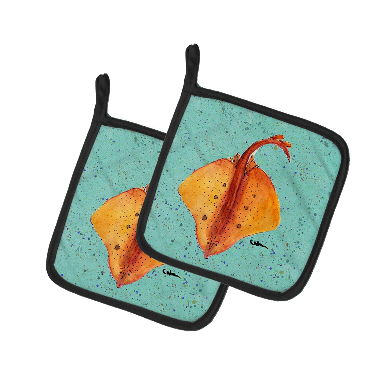 Par de soportes para ollas Stingray de Caroline's Treasures para hornear y cocinar sin quemarse