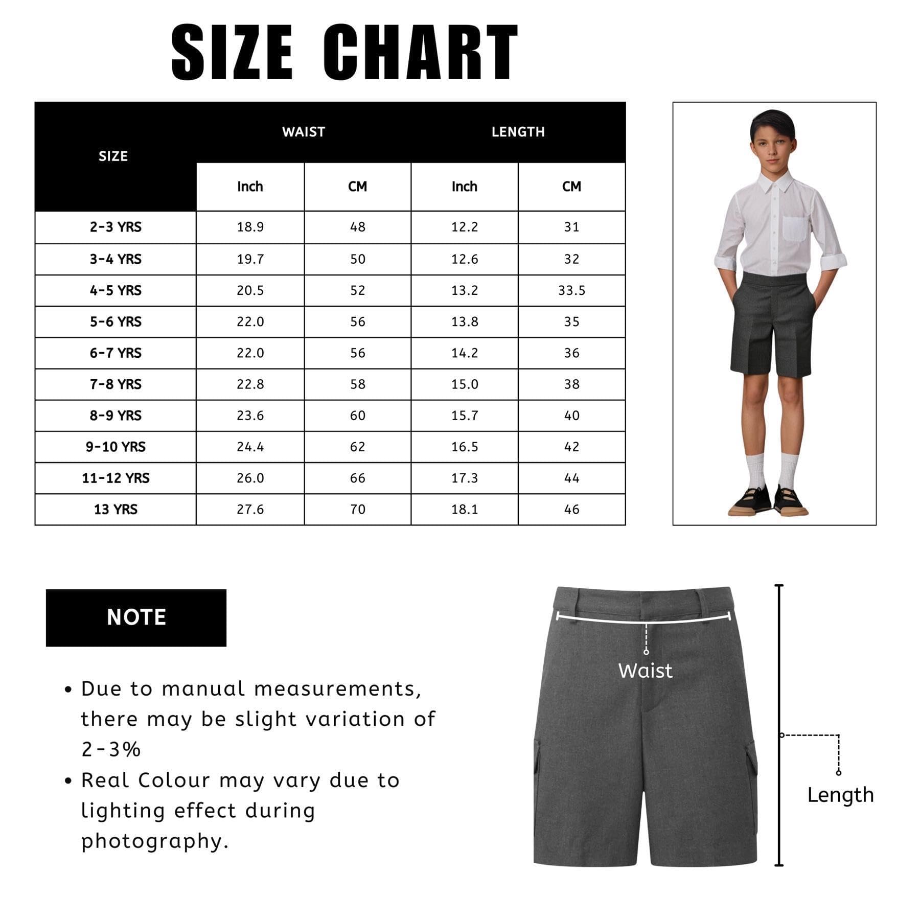 Pantalones cortos escolares cargo para niños, paquete de 2 pantalones cortos de uniforme de cintura ajustable, elegante y práctico, uniforme escolar de verano para edades de 2 a 13