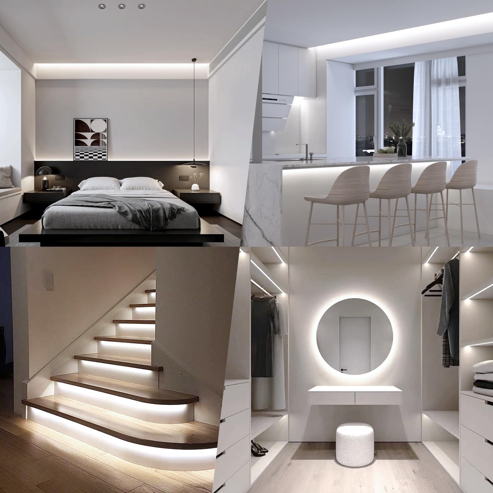 DBFAIRY Striscia LED a batteria, 5 m, 150 LED con batteria, impermeabile, con telecomando, timer per camera da letto, decorazione della casa (bianco)