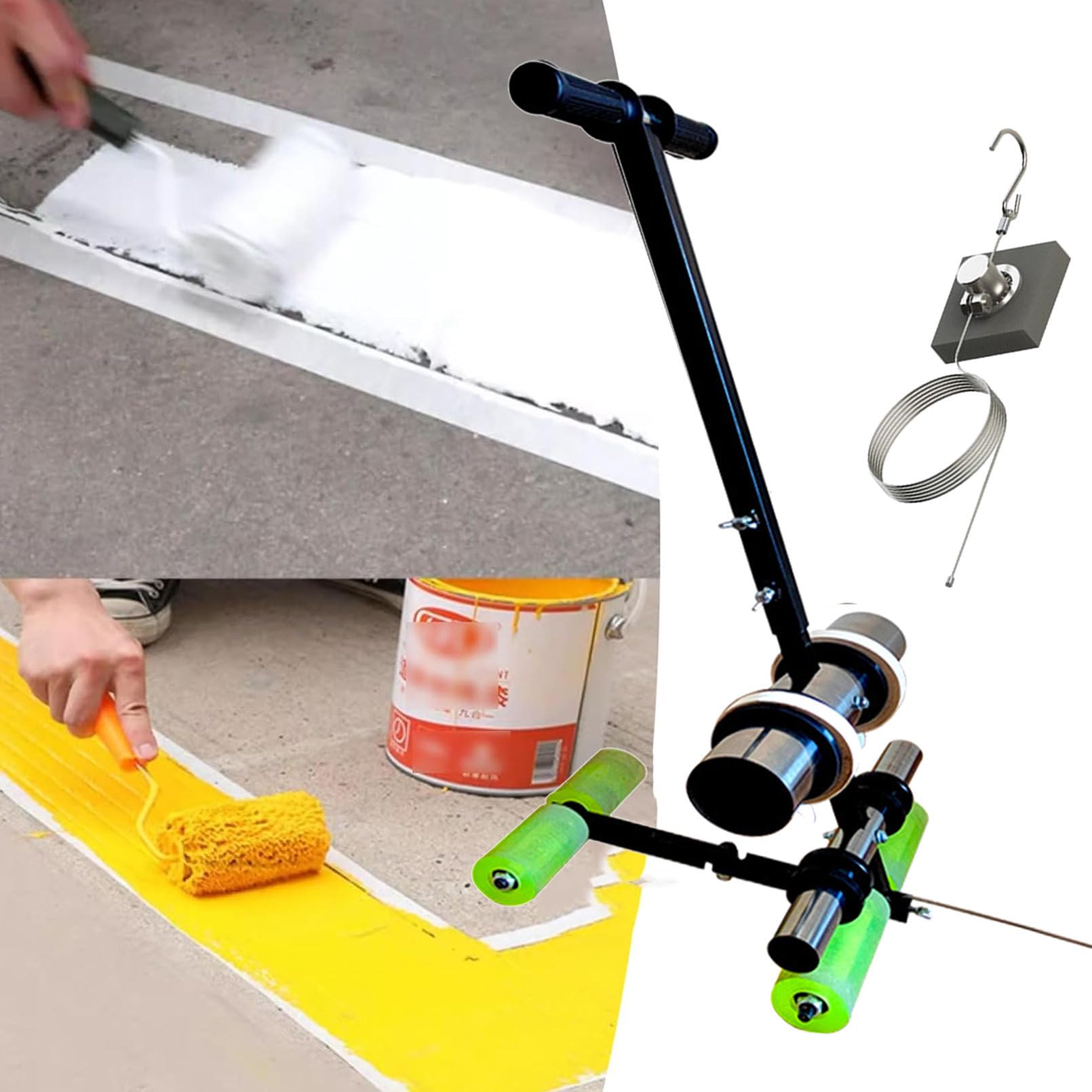asdchZen Tape Pasting Machine, Floor Tape Applicator, Floor Marking Tool, Hand Walk-Behind Tape Dispenser Floor Marking Tool W/Drawing Circle Kit, Easy To Use