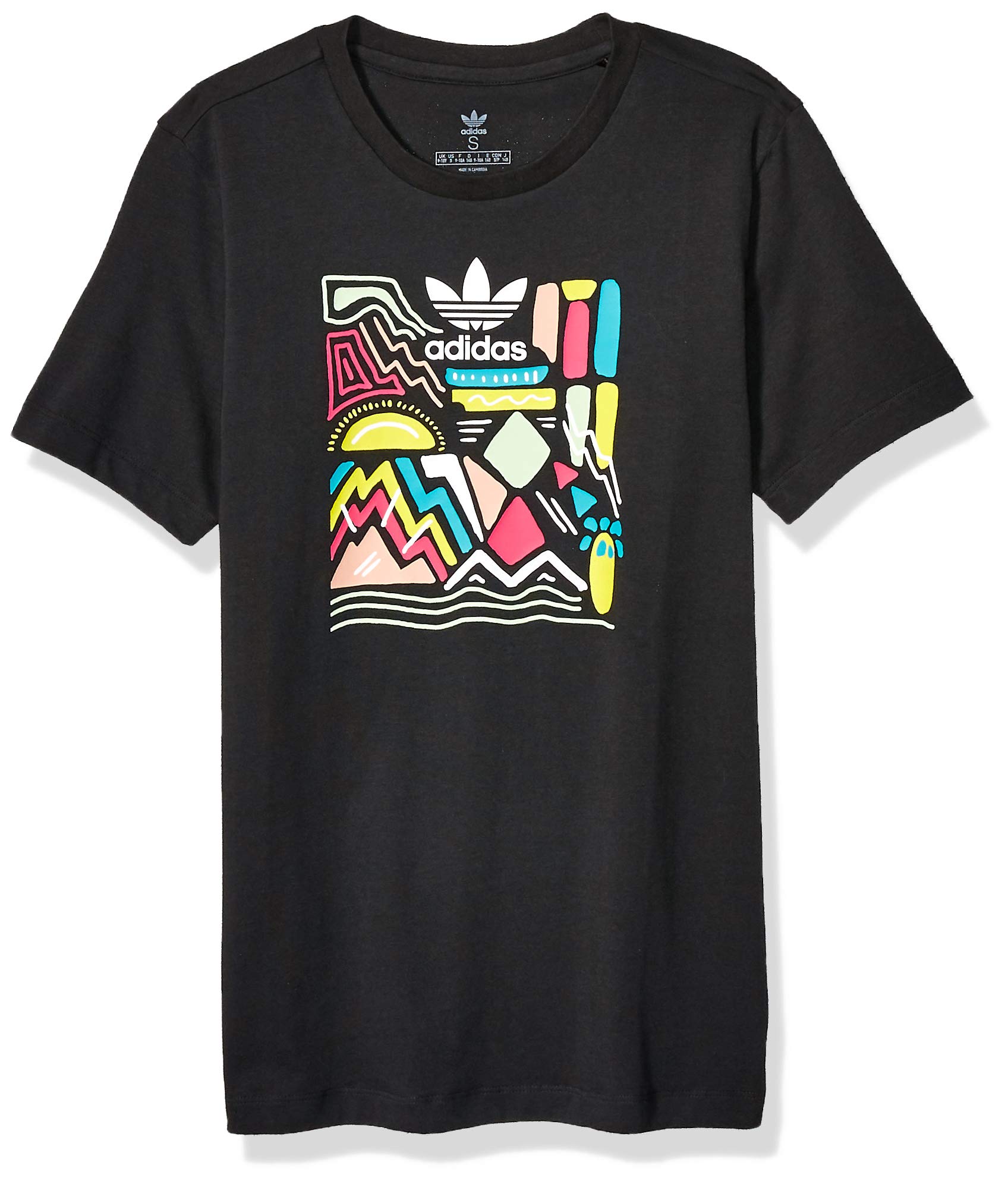 adidas Originals Kids' Big Juniors Long Bf Tee, black/Multi, Small