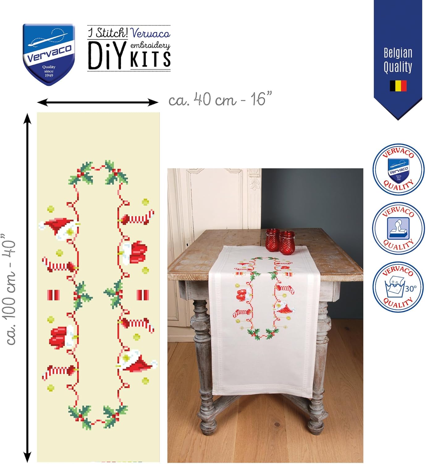 VERVACO (3PL) Stamped Cross Stitch Christmas