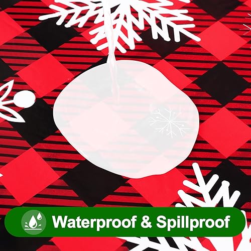 Miniatura 3 de smiry Mantel rectangular de pícnic, fundas elásticas impermeables para mesas de 4 pies, manteles de vinilo con parte trasera de franela lavable para