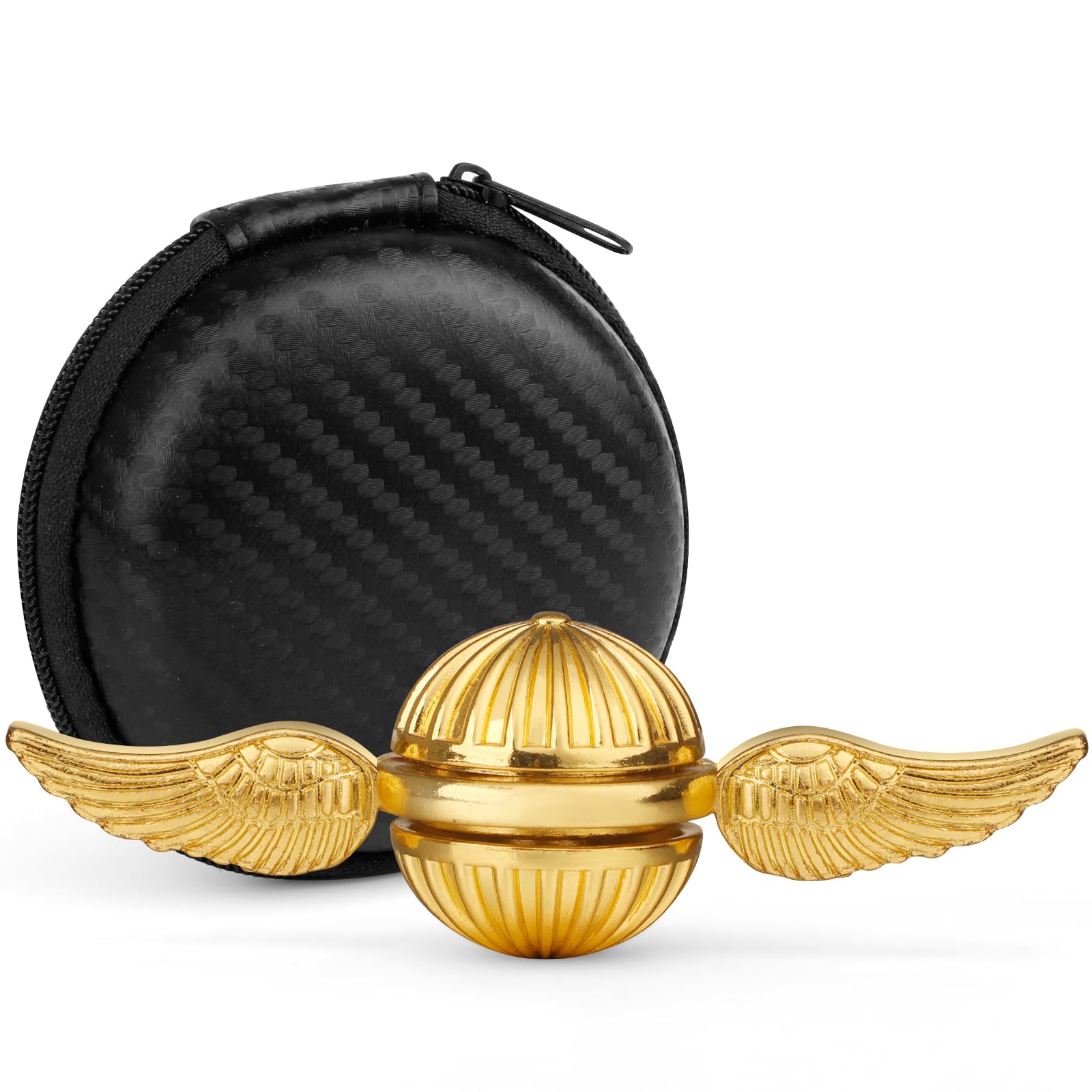 Gold Fidget Spinner Metal Toy for Kids Adults Magic Orb Anxiety Sensory Toys Stress Relief Hand Finger Spinner Toy Cool Gagdet Desk Toy Focus Novelty Gift for Boys Girls Stocking Stuffer