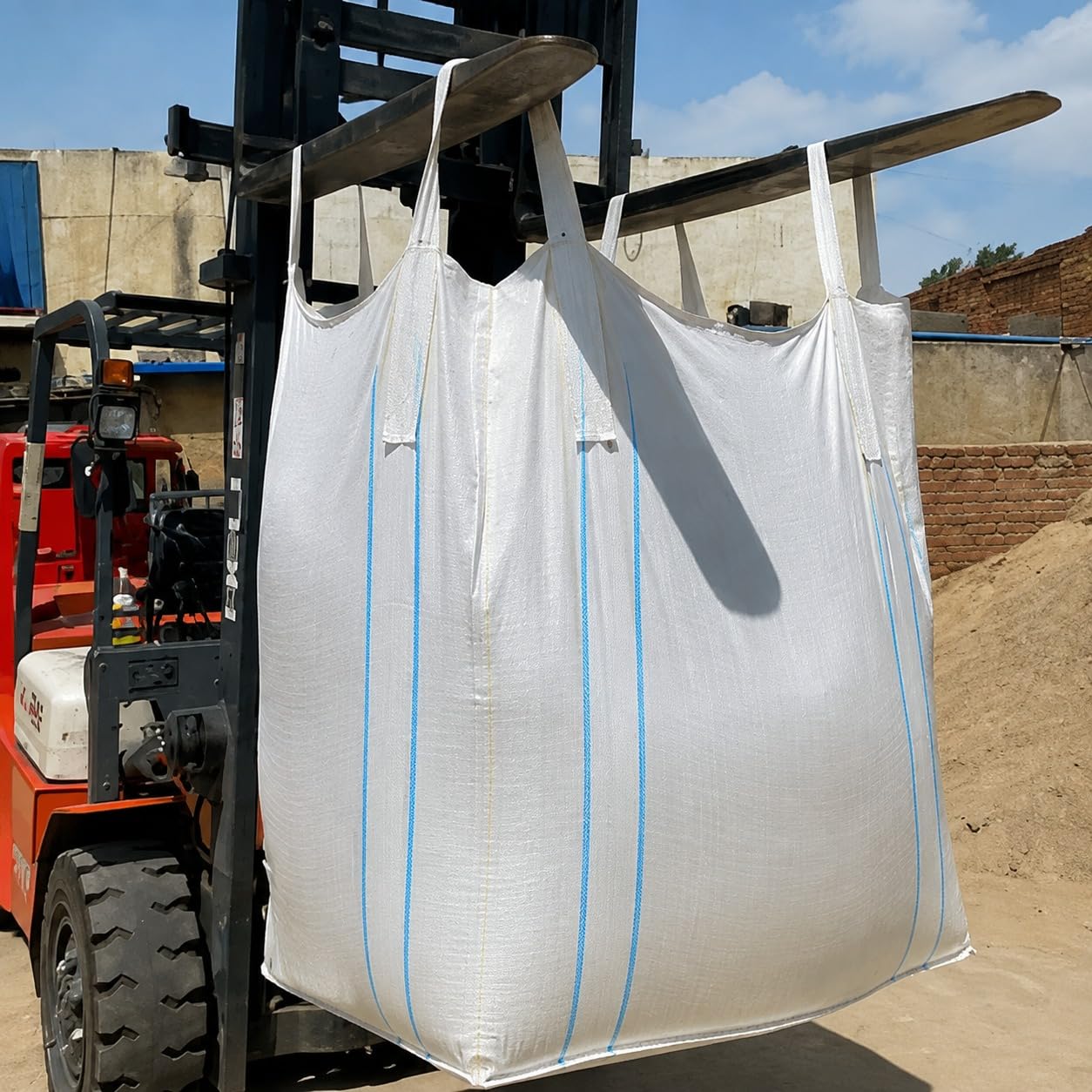 Confezione da 10 Big Bag 1000kg, Sacchi per Rifiuti Edili in PP Tinto Resistente, Apertura Ampia e Fondo Piatto Maniglie di Sollevamento Ideali per Cantiere, Ristrutturazio(Size:90*90*110cm,Color:A)