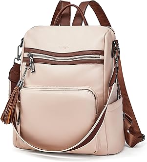 OPAGELeather Backpack Purse for Women Fashion Tassel Ladies Shoulder Bags Designer Large Backpack Travel Bag