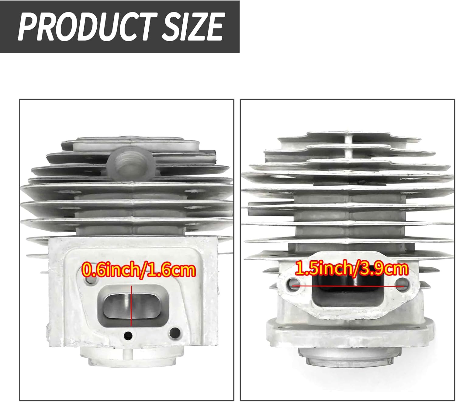 Cylinder Piston Kit, 40mm Big Bore Cylinder Body Assembly with Piston Ring, Replacement for 2 Stroke 66cc 80cc 43cc 47cc 49cc Engine Motorized Bicycle Mini Pocket Bike
