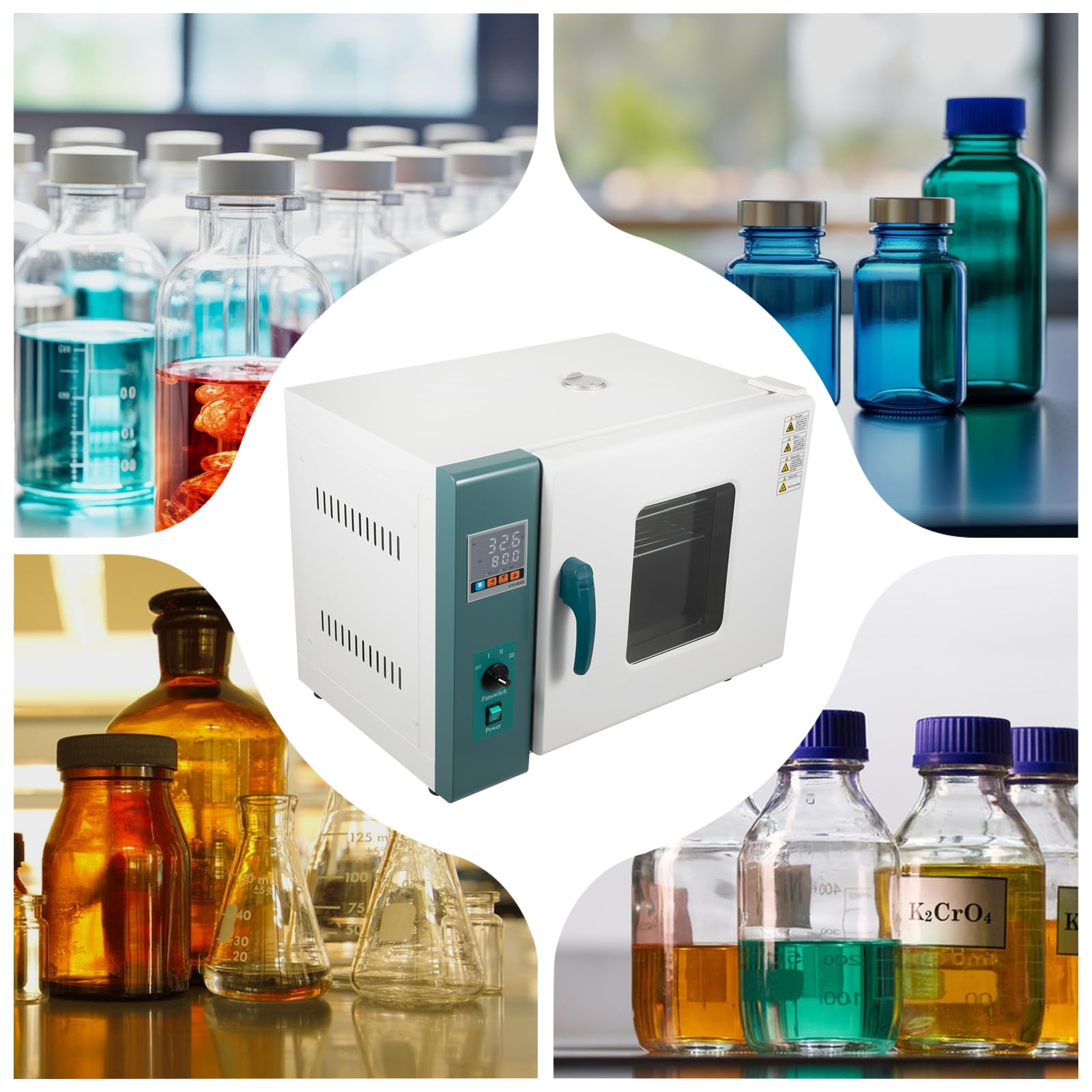 Horizontal Electric Blast Drying Oven, 110V 1000W Lab Industrial Digital Forced Air Convection Electric Incubator Box, 12 Gal, for Industrial and Mining Enterprises, Schools, Laboratories