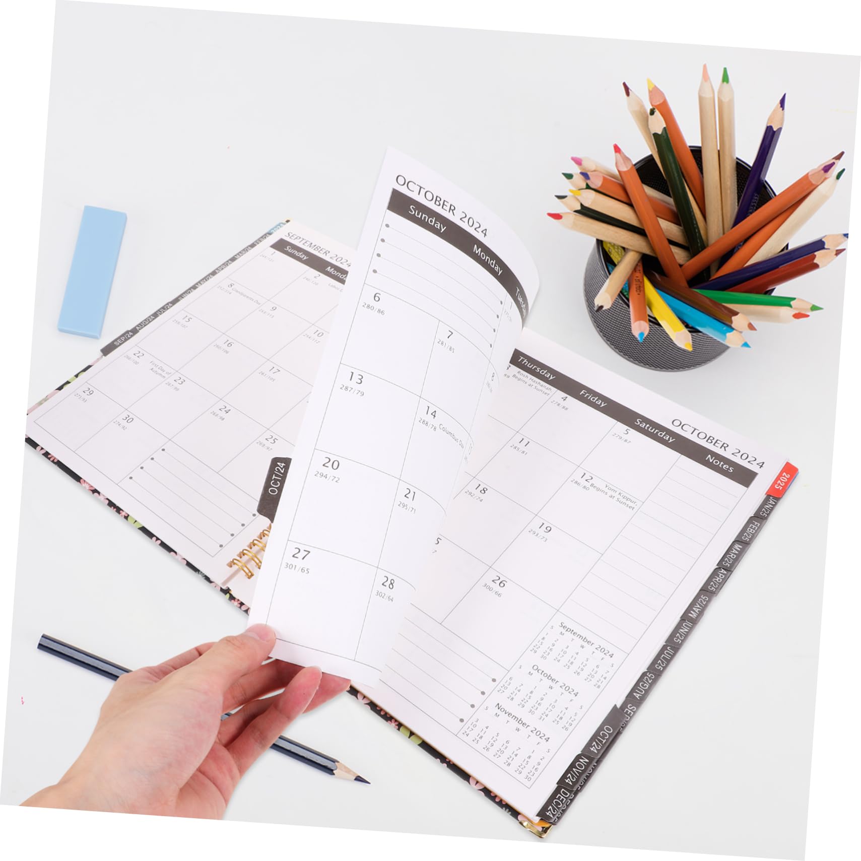 LALAFINA Quaderno Planner Planner Giornaliero Quaderno Resistente All Usura Blocco Note Agenda Ufficio Blocco Note Agenda Inglese