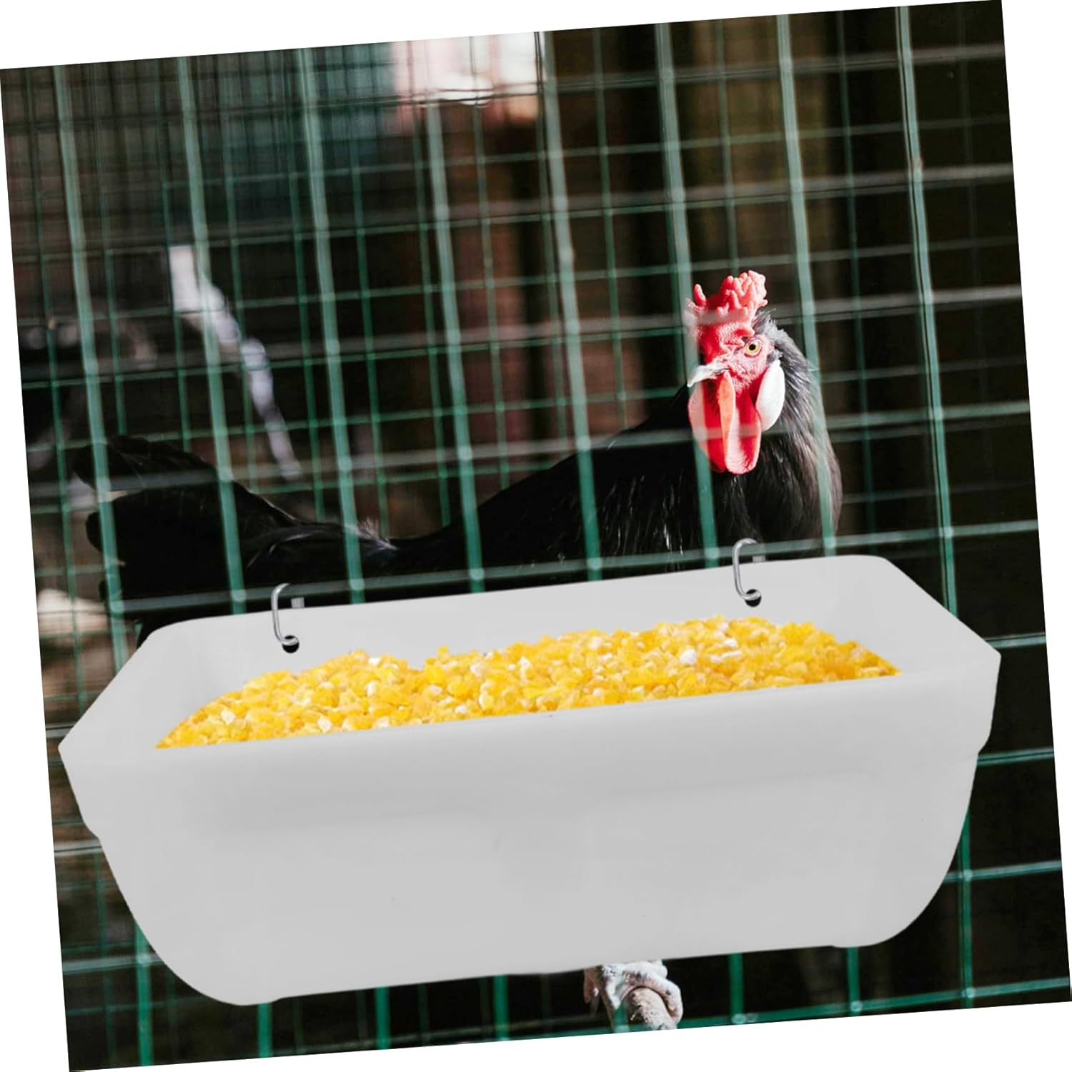 2sets Automatic Poultry Feeder Capacity Hanging Chicken Feeders for Geese and Poultry and Easy to Clean Feeding Containers