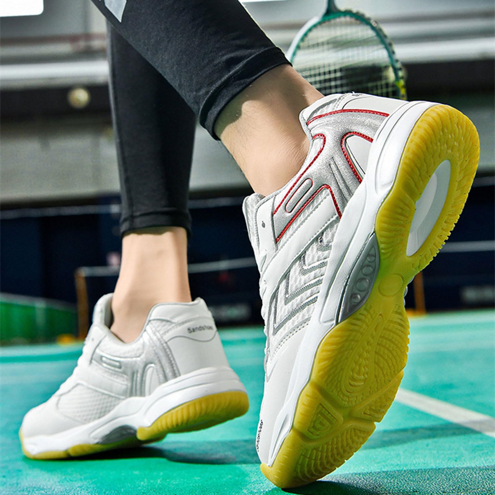 Zapatillas de bádminton Blandas,Zapatillas de bádminton para Exteriores,Antideslizante,Cómodo,Transpirable,para Caminar a Diario,Tenis,Baloncesto,Voleibol,el Ocio y Mantenerse en Forma