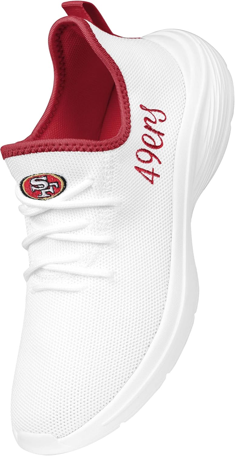 FOCO NFL Womens NFL Team Logo White Athletic Shoes Sneakers - Image 3