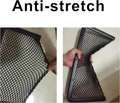 Miniatura 10 de 2 bolsillos de red de almacenamiento para automóvil, marco de plástico ABS de 3.1 x 7.8 pulgadas, red de almacenamiento de nailon para asiento