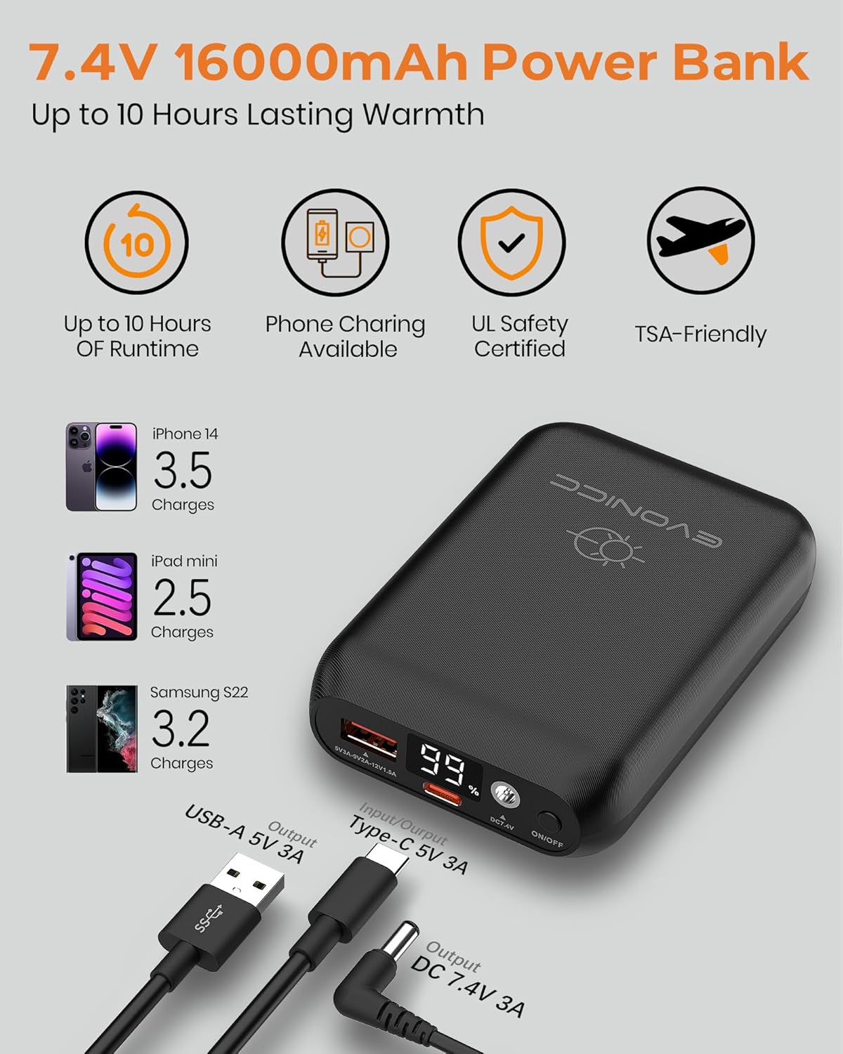 Women's Heated Vest with Battery Pack Included 7.4V 16000mAh, Warming Heated Vest for Women, Electric Heating Vests - Image 4