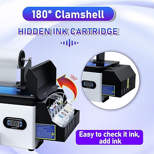 Miniatura 6 de Juego de impresora de transferencia DTF con alimentador de rollo, máquina de impresora DTF A3 para diferentes telas y sudaderas, camisetas,