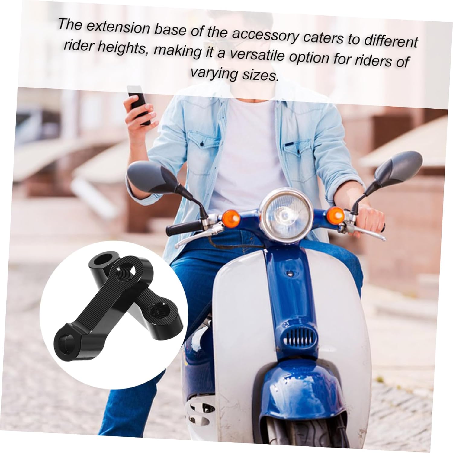 3sets Motorcycle Rearview Mirror Extension Mounting Bracket Screw Bracket for Stability Height for Comfort Visibility and Safety for