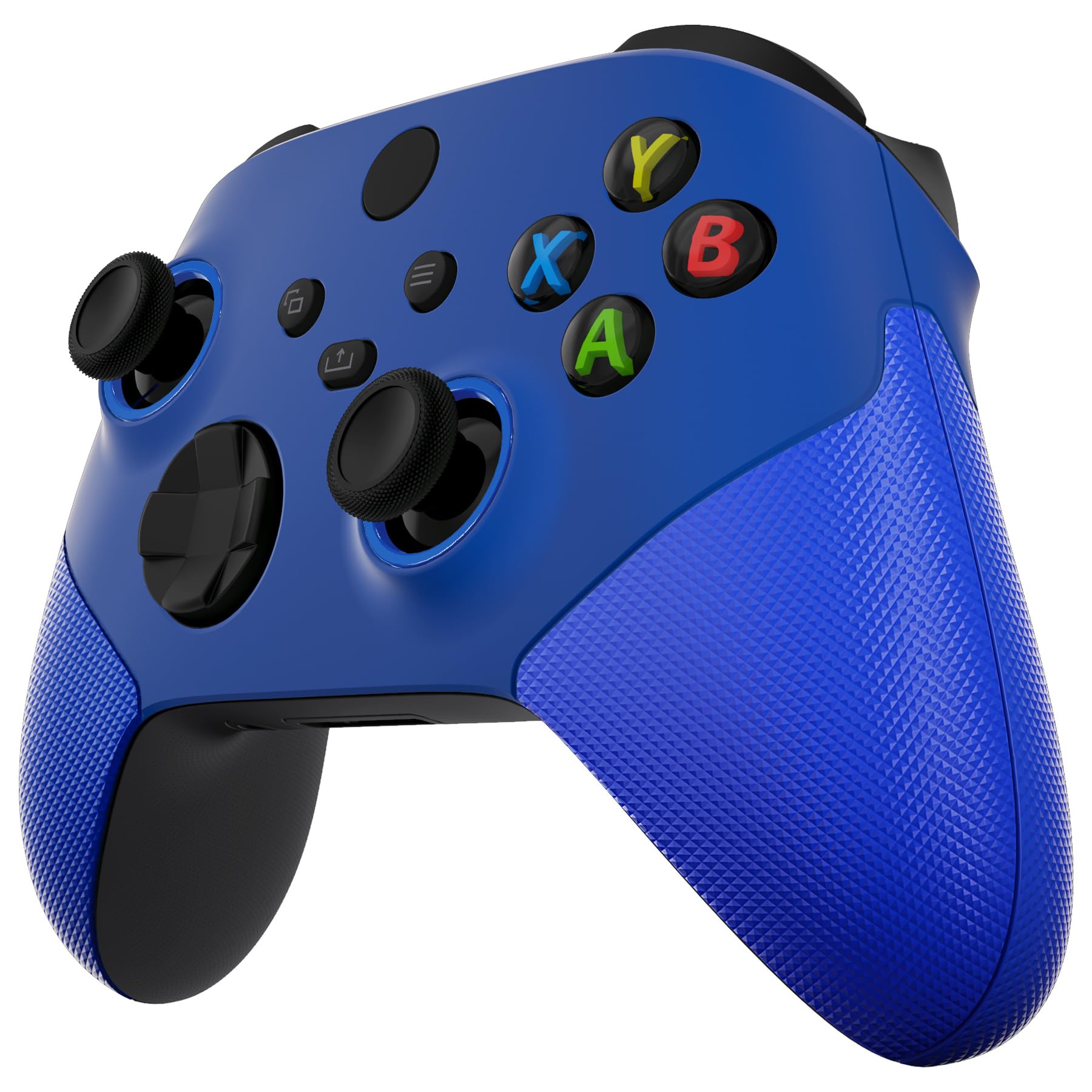 eXtremeRate ASR Case & Griffteile Hülle für Xbox Series X/S, DIY-Ersatz Front Hülle Gummiert Grips Gehäuse Skin Faceplate Zubehör für Xbox Core Controller Model 1914(Azurblau)-KEIN Controller