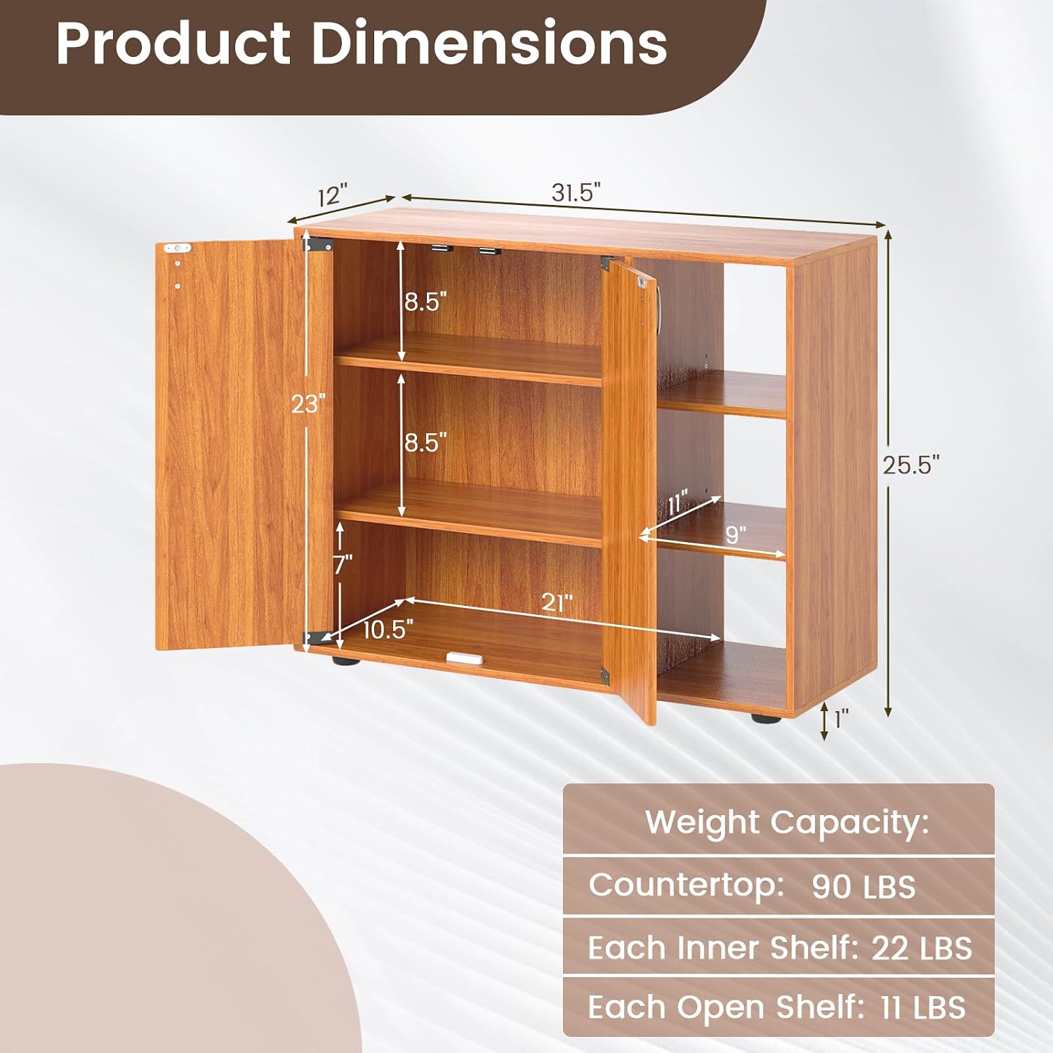 Giantex Wood Shoe Cabinet with Doors, Freestanding Shoe Rack Cabinet with 3-Level Adjustable Open Shelves, Modern Wooden Shoe Storage Cabinet for Entryway, Hallway, Closet, Living Room (Natural)
