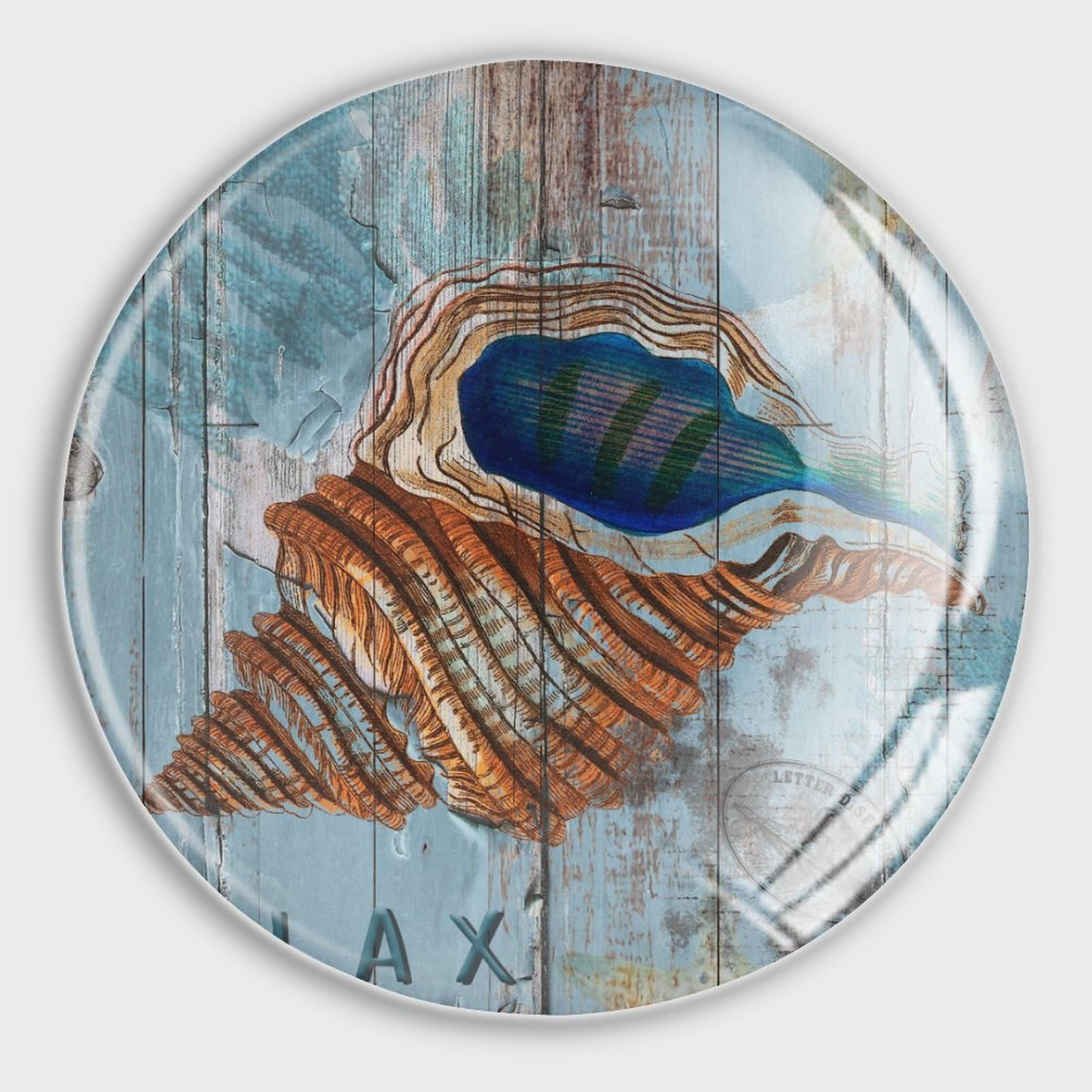 Aimants de réfrigérateur Conch Relax en verre style méditerranéen pour maison et bureau lot de 4