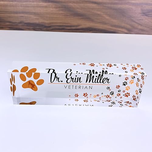 Miniatura 4 de Artblox Placa de nombre personalizada para escritorio de oficina, placas de nombre personalizadas para escritorios, diseño de perro veterinario