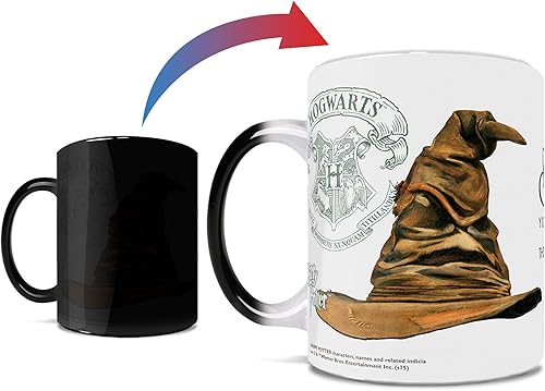 Morphing Mugs Harry Potter Slytherin Sombrero clasificador Hogwarts Una taza de cerámica sensible al calor que cambia de color de 11 onzas
