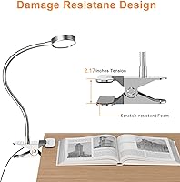 Vista 5 de LEPOWER Luz con clip, luz de lectura, luces de libro, lámpara de escritorio cambiable de color, luces nocturnas con clip para escritorio, cabecera