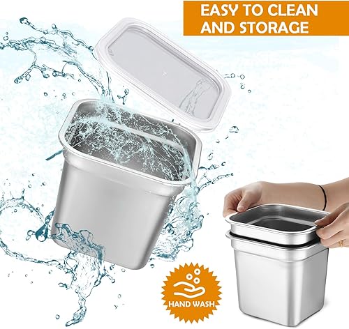 Miniatura 4 de Sartén de hotel de 8 piezas de tamaño 16 con tapa de plástico PP, recipientes de alimentos de acero inoxidable con tapas, sartenes de restaurante,