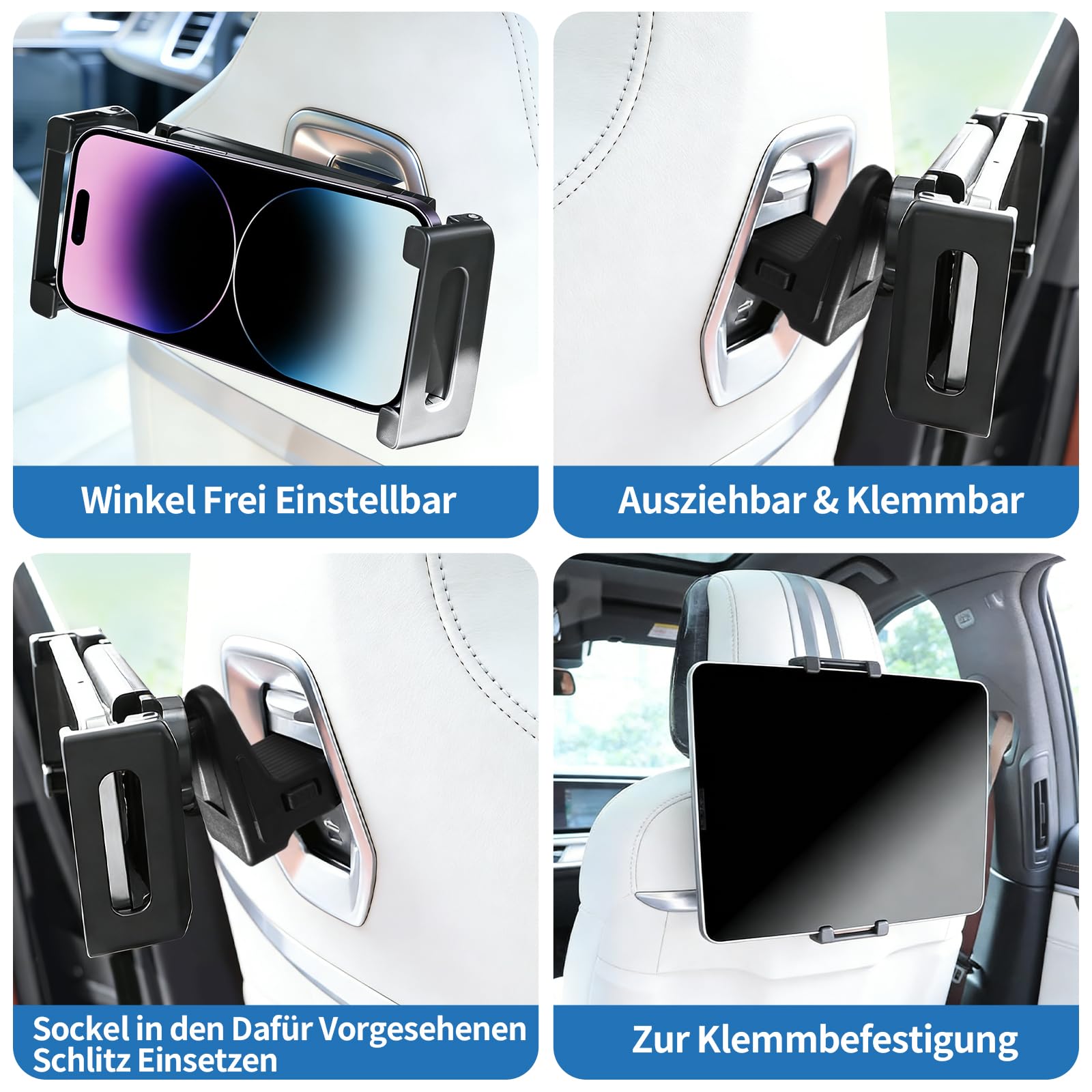 Support de tablette de voiture pour accessoires X3 X5 X6 I20 G05 G06 G45 G60 G61 G70, rotatif à 360 °, pour voiture, support de téléphone portable pour tablette réglable à 360 °