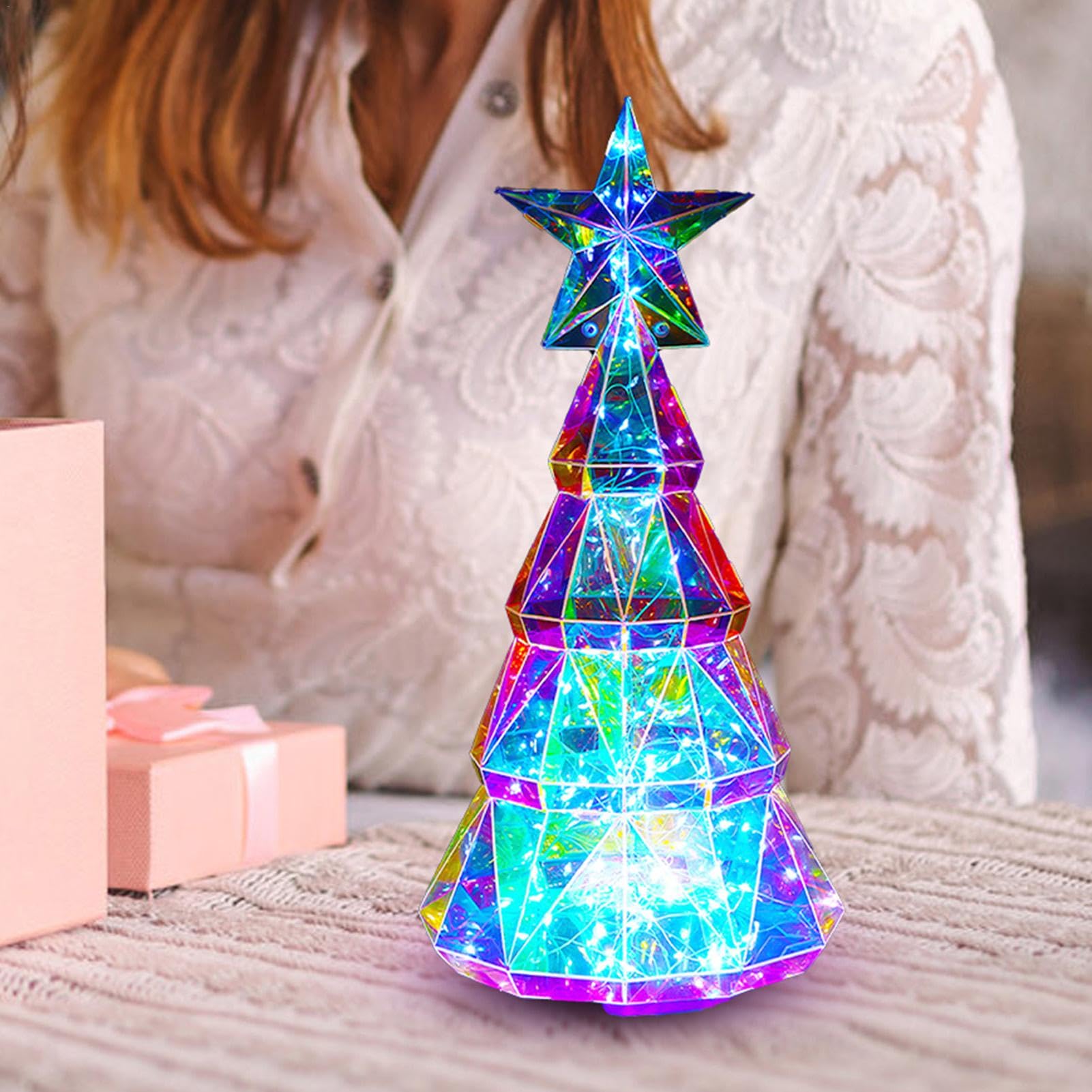 Amazon.co.jp: 卓上クリスマス ツリー ランプ装飾、LED ランプ付き