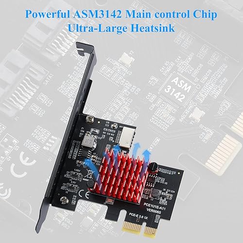 Vista 20 de Tarjeta de expansión PCI-E 1X a USB 3.2 GEN1 5Gbps Tipo-E A-Key, interfaz de panel frontal tipo C para PC de escritorio (ASM1042A)