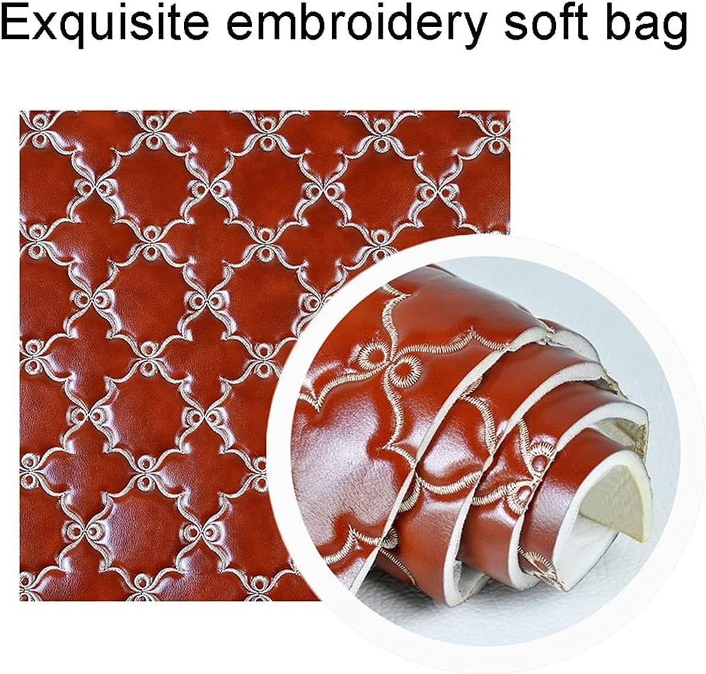 PU Fabric Leather Faux Synthetic Material Sheets Wear-Resistant and Elastic Soft Faux Leather for Upholstery(Maroon,1.38X7m)