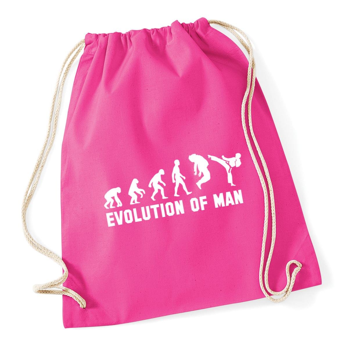 Hippowarehouse Evolution Of Man Karate Drawstring Cotton School Gym Kid Bag Sack 37cm x 46cm, 12 litres