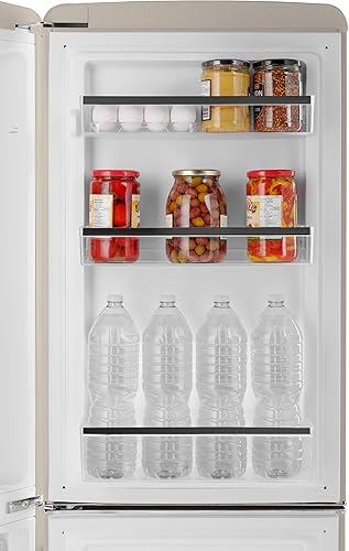 Miniatura 6 de iio Refrigerador pequeño retro navideño de 22 pulgadas y 7 pies cúbicos con parte inferior del congelador, mini refrigerador para dormitorio, 3