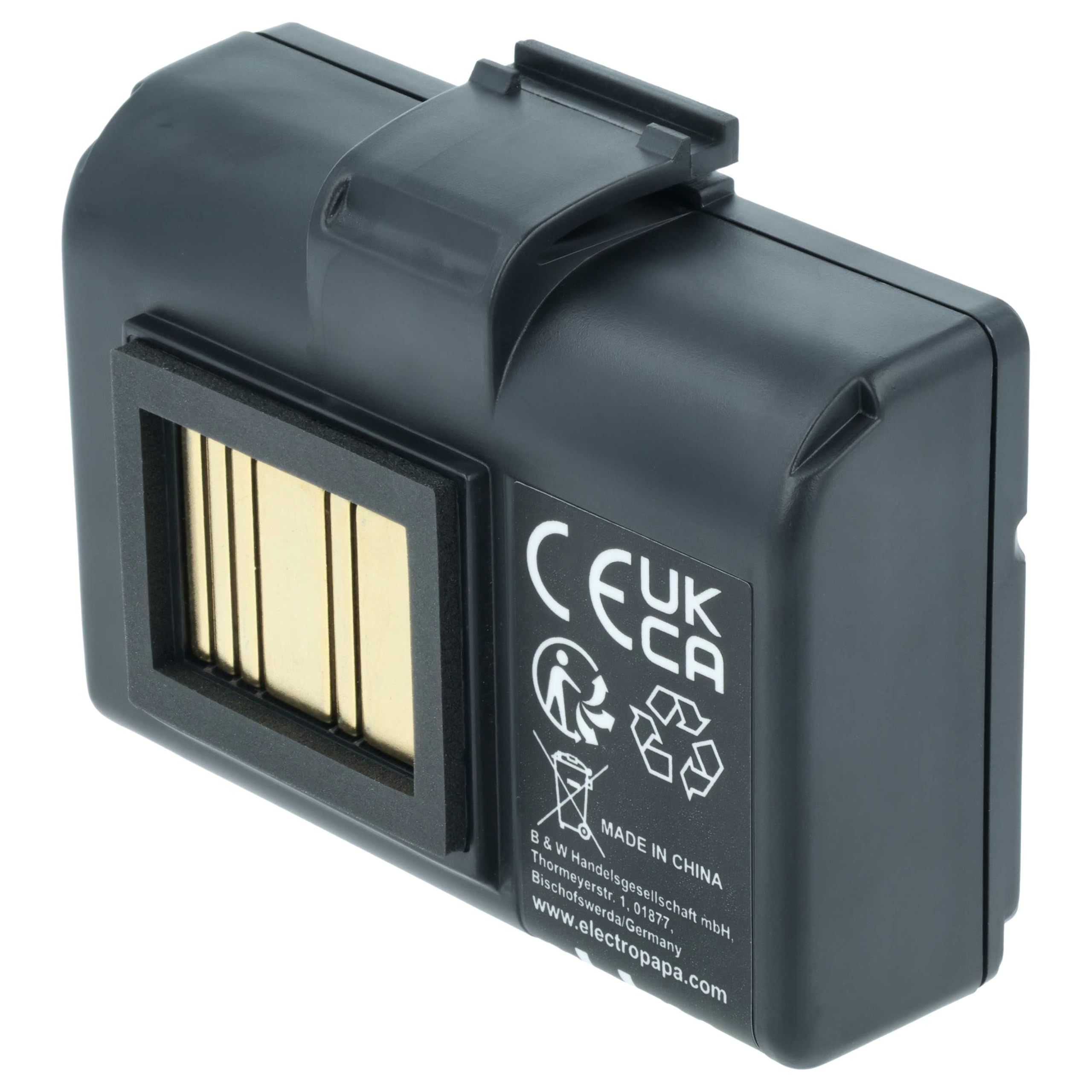 vhbw 2X bateria zastępuje Zebra AT16004, BTRY-MPP-34MA1-01 do drukarki, kopiarki, skanera, drukarki etykiet (2600 mAh, 7,4 V, Li-Ion)