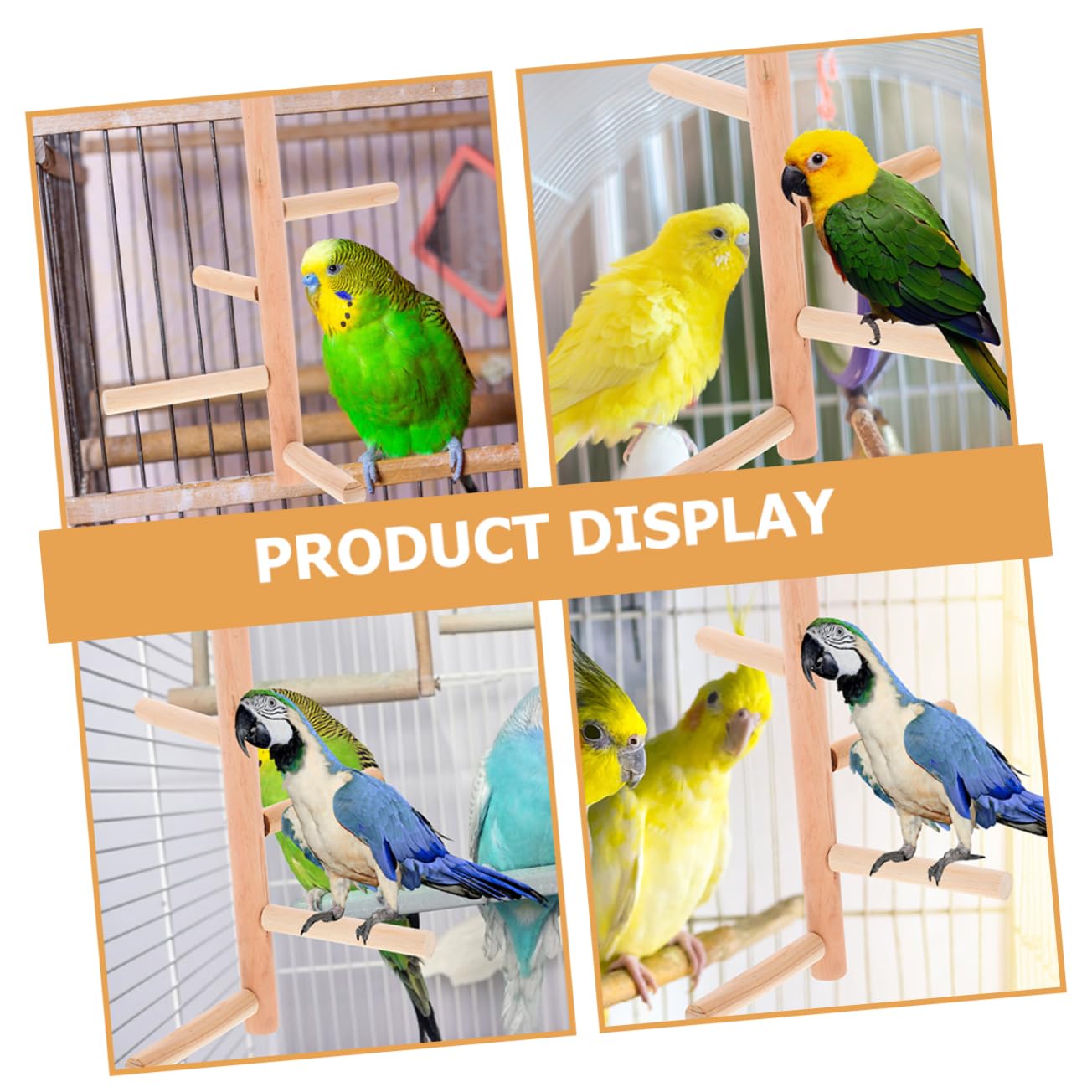 YARNOW 8 Piezas De Juguete para Pájaros Perca para Periquito Juguete Percha De Madera Natural para Pájaros Perchas para Cacatúas Soportes para para Loros Accesorios para
