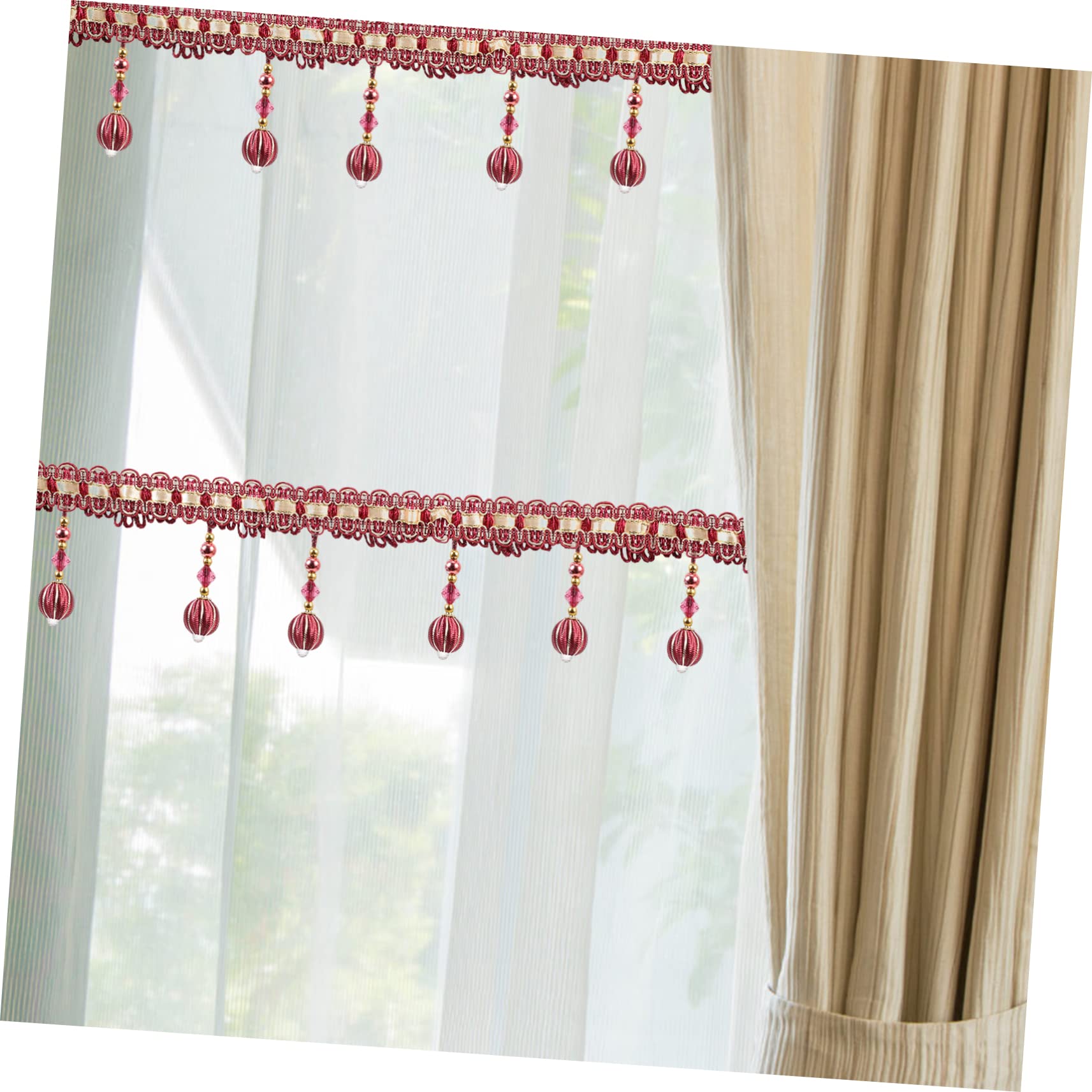 DOITOOL Frange Perlée Pour Rideau Bordure à Frange Perlée Pendentif à Accessoire Pour Rideaux De Canapé