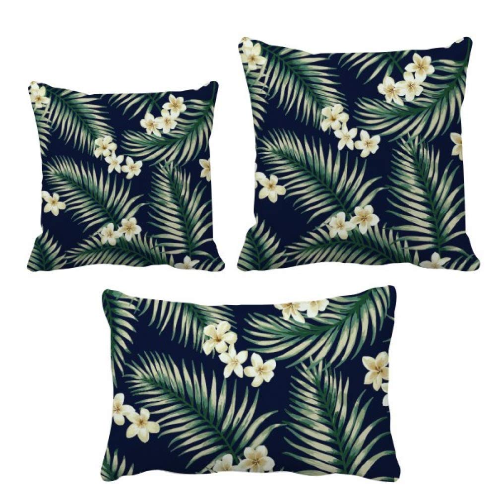 Coussin plantes tropicales blanc pour decorer votre sofa de salon cosy