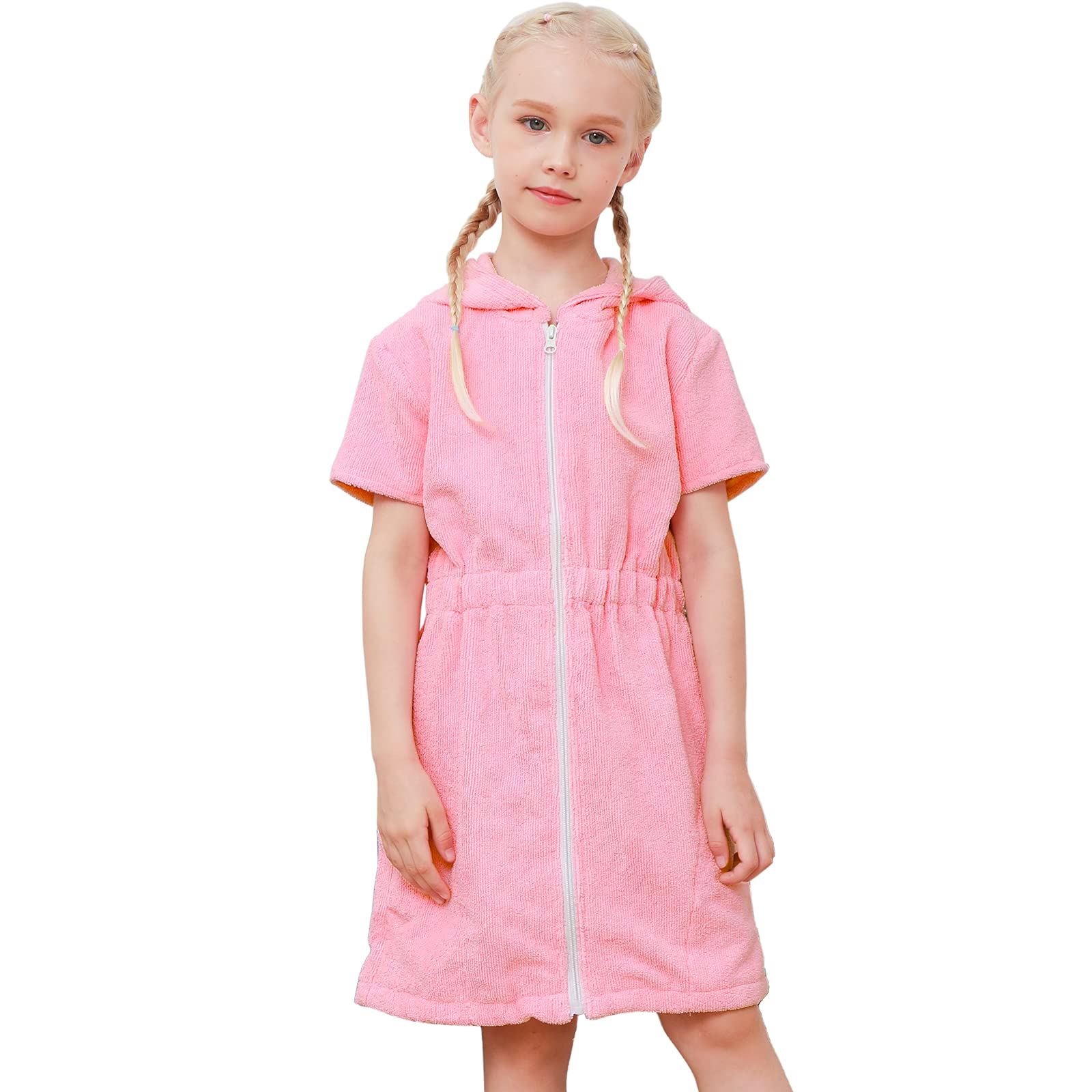 Sylfairy Cover Up for Girls Terry Swim Cover Ups Hooded Terry Kids Cover Up Bathing Suit Beach Dress 4-9Years