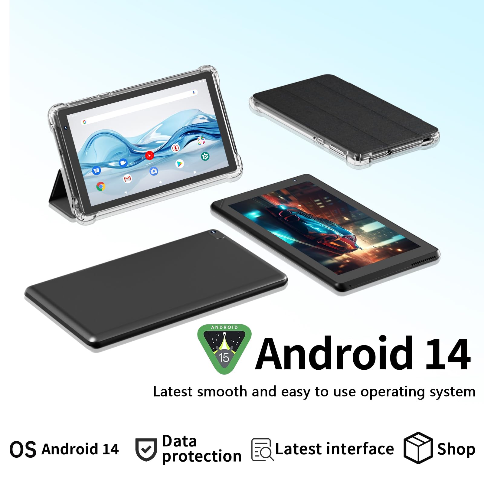 Amazon.com : IWEGGO Android 14 Tablet with Case, 7 Inch 8GB RAM+