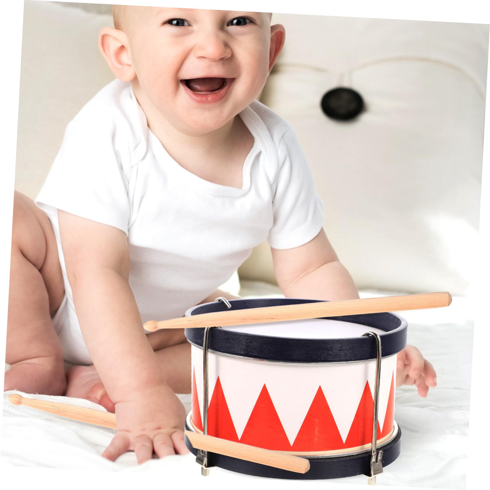 Juguete de Percusión Infantil Rojo de Metal Tipo Caja, 1 Set