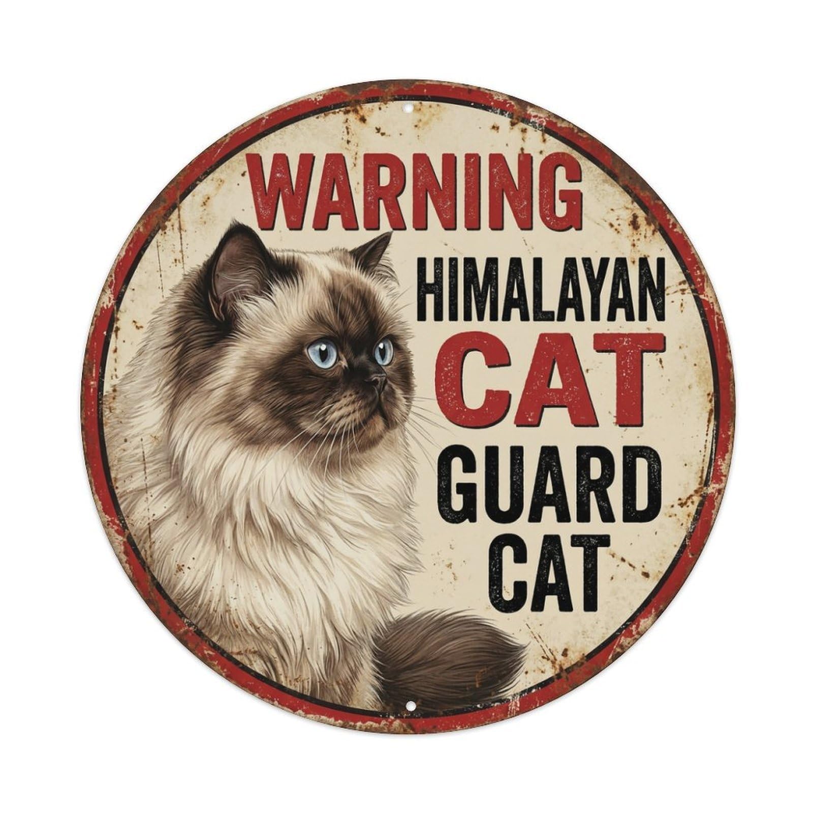 Tgrcjimh Style Metal Tin Sign Vintage Warning Himalayan Cat