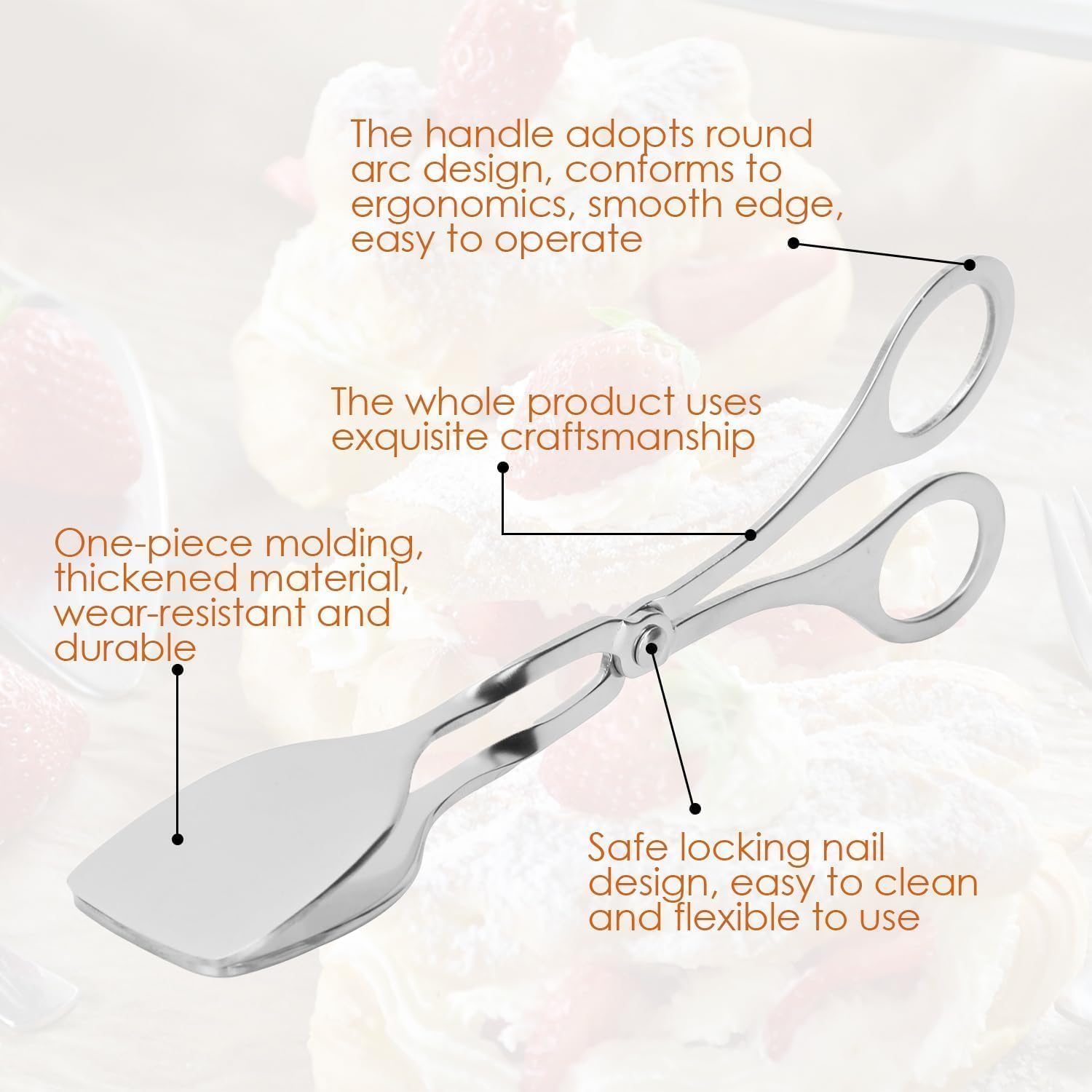 10Pcs Buffet Tongs Salad Tongs with Scissor Handles -7 Inch Stainless Steel Party Catering Food Serving Tongs Cake Tongs Gripper Bread Clip Scissor Tongs Kitchen Tongs