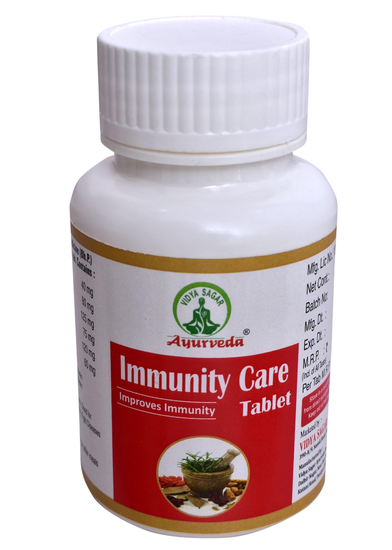 Vidya Sagar Ayurveda | Immunity Care Tablet | Boost Energy Levels | Good Bone Health | Healthy Brain Function | Fight Diseases And Body Stronger | Pet Bottle of 60 Cap. (B0BB4H3TPJ) Amazon Price History, Amazon Price Tracker