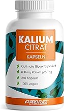 Potassium Capsules 240x – Optimal High Dose: 2240 mg Potassium Citrate per day, of which 800 mg Elementary Potassium (Potassium) – High Bioavailability – Laboratory Tested with Certificate – Supply